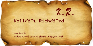 Kollát Richárd névjegykártya